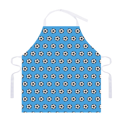 Blue Soccer Ball Pattern Print Adjustable Apron