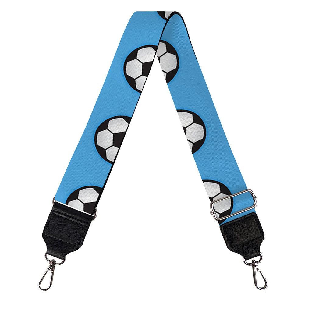 Blue Soccer Ball Pattern Print Bag Strap