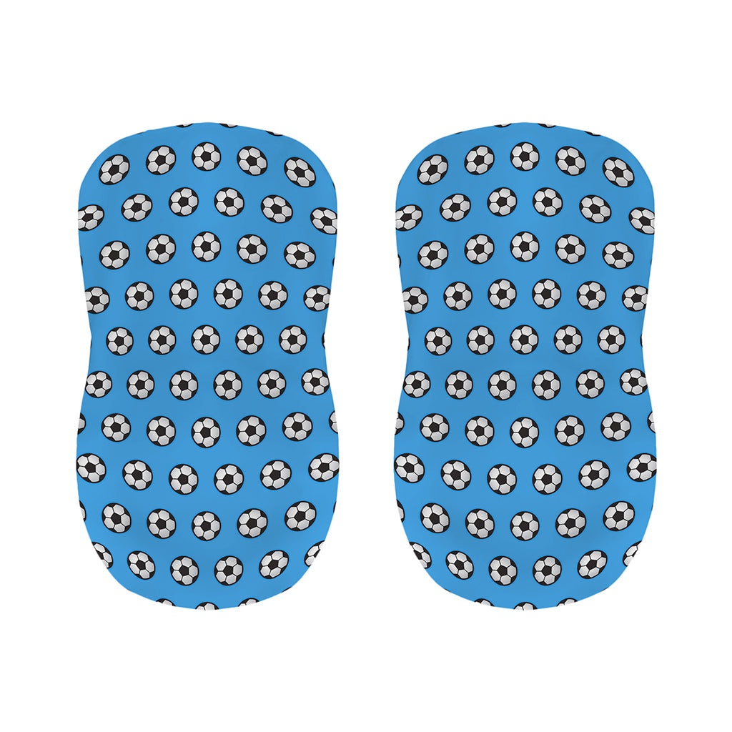 Blue Soccer Ball Pattern Print Bar Stool Covers