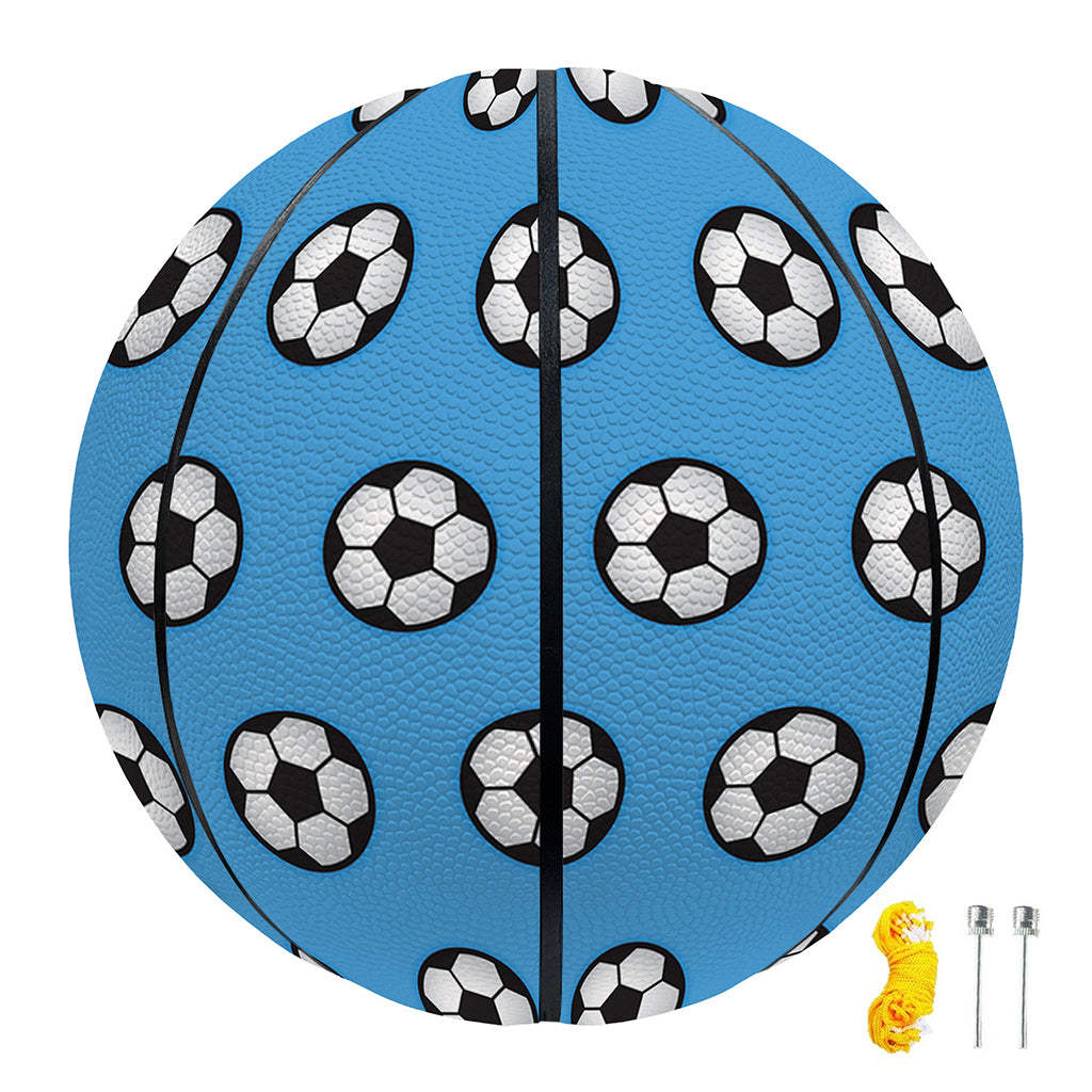 Blue Soccer Ball Pattern Print Basketball