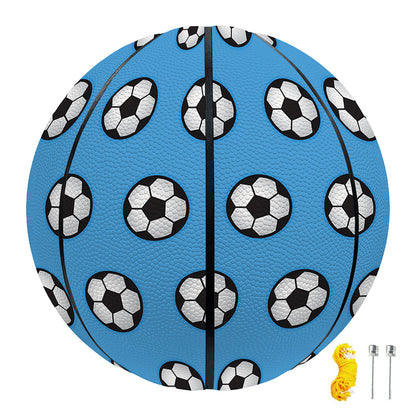 Blue Soccer Ball Pattern Print Basketball