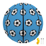 Blue Soccer Ball Pattern Print Basketball