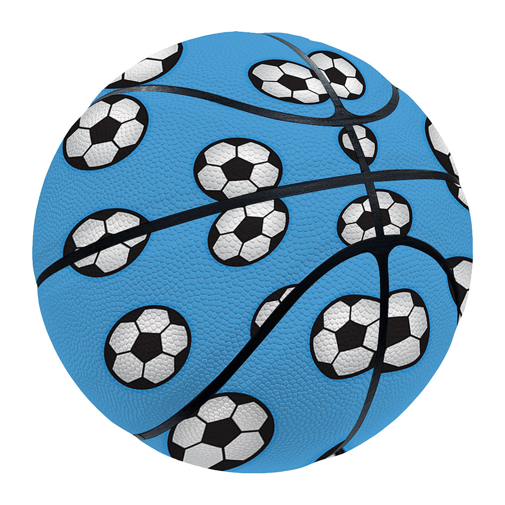 Blue Soccer Ball Pattern Print Basketball