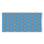Blue Soccer Ball Pattern Print Beach Towel