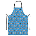 Blue Soccer Ball Pattern Print Bib Apron With Pocket