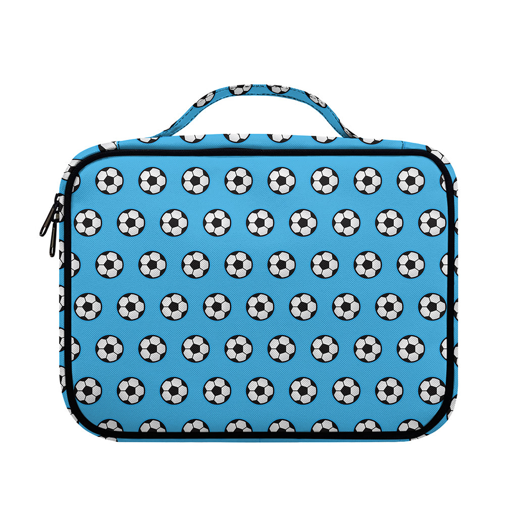 Blue Soccer Ball Pattern Print Briefcase Bible Bag