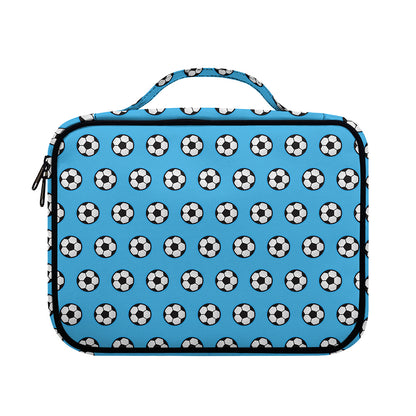 Blue Soccer Ball Pattern Print Briefcase Bible Bag