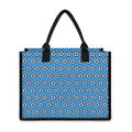 Blue Soccer Ball Pattern Print Canvas Tote Bag