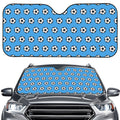 Blue Soccer Ball Pattern Print Car Windshield Sun Shade