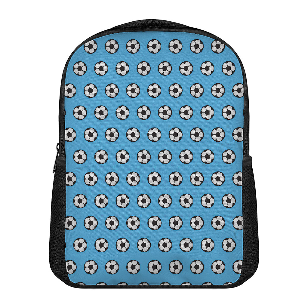 Blue Soccer Ball Pattern Print Casual Backpack