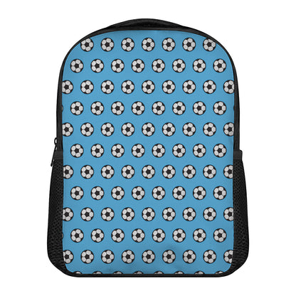 Blue Soccer Ball Pattern Print Casual Backpack
