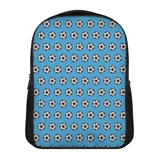 Blue Soccer Ball Pattern Print Casual Backpack