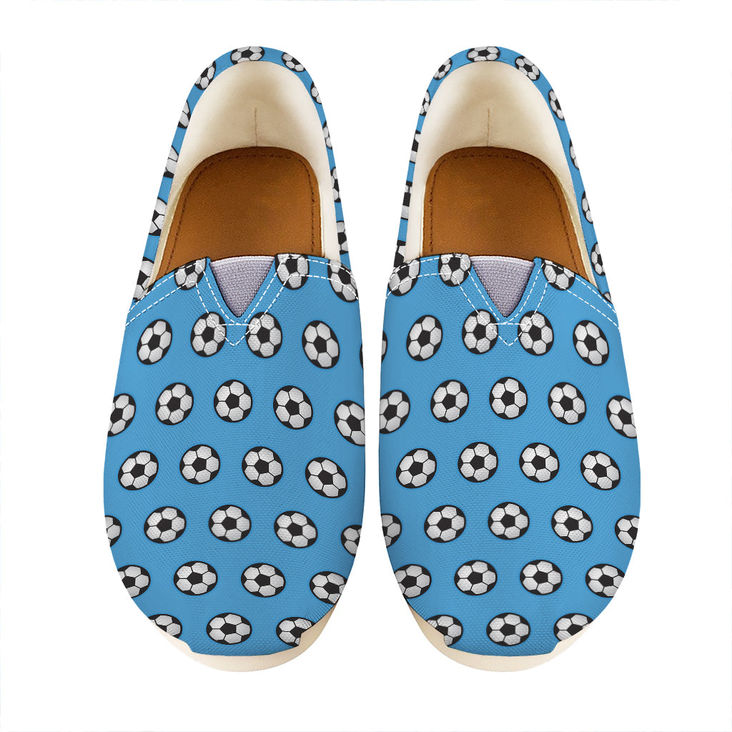 Blue Soccer Ball Pattern Print Casual Shoes