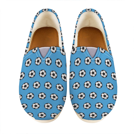 Blue Soccer Ball Pattern Print Casual Shoes