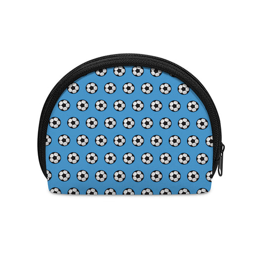 Blue Soccer Ball Pattern Print Coin Purse
