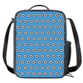 Blue Soccer Ball Pattern Print Crossbody Lunch Bag