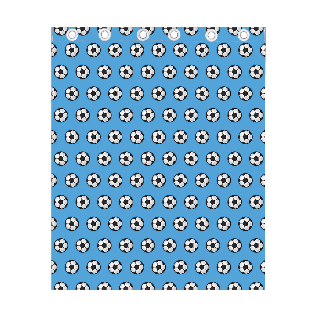 Blue Soccer Ball Pattern Print Curtain