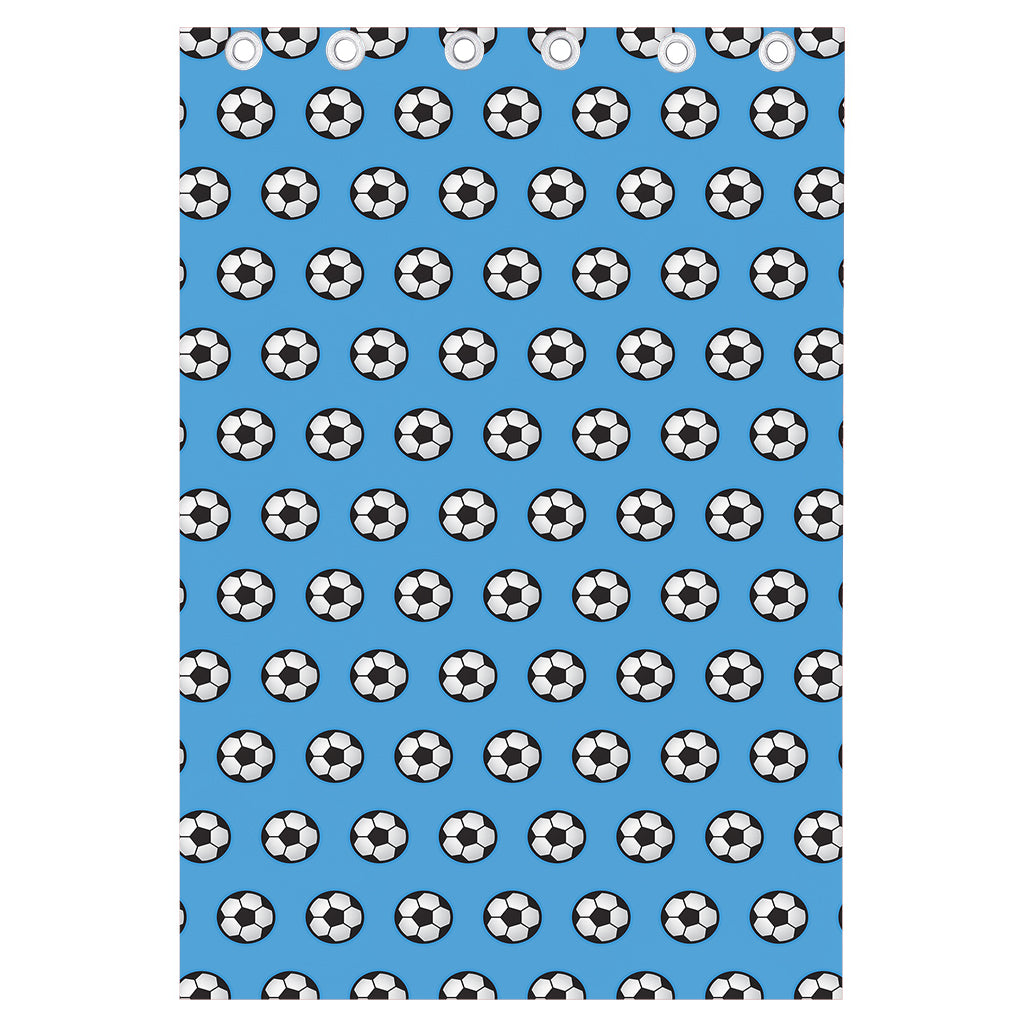 Blue Soccer Ball Pattern Print Curtain