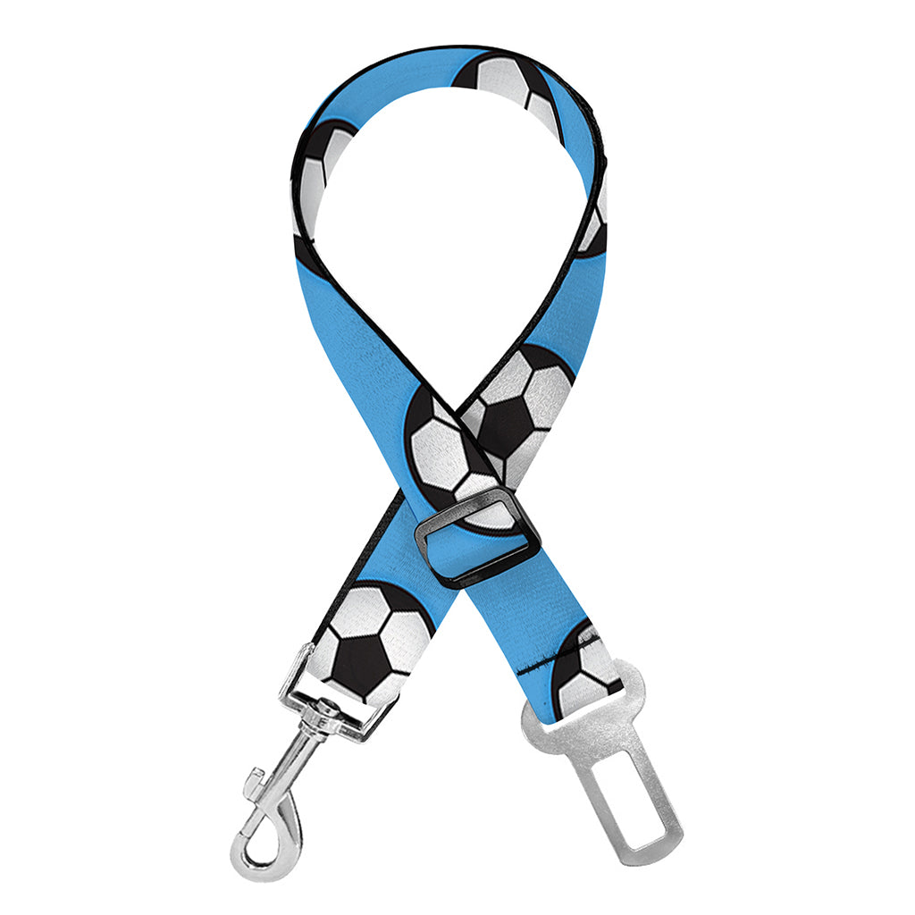Blue Soccer Ball Pattern Print Dog Seat Belt