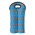 Blue Soccer Ball Pattern Print Double Neoprene Wine Tote