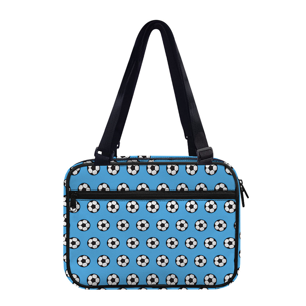 Blue Soccer Ball Pattern Print Double Strap Bible Bag