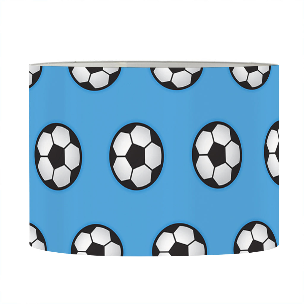 Blue Soccer Ball Pattern Print Drum Lamp Shade