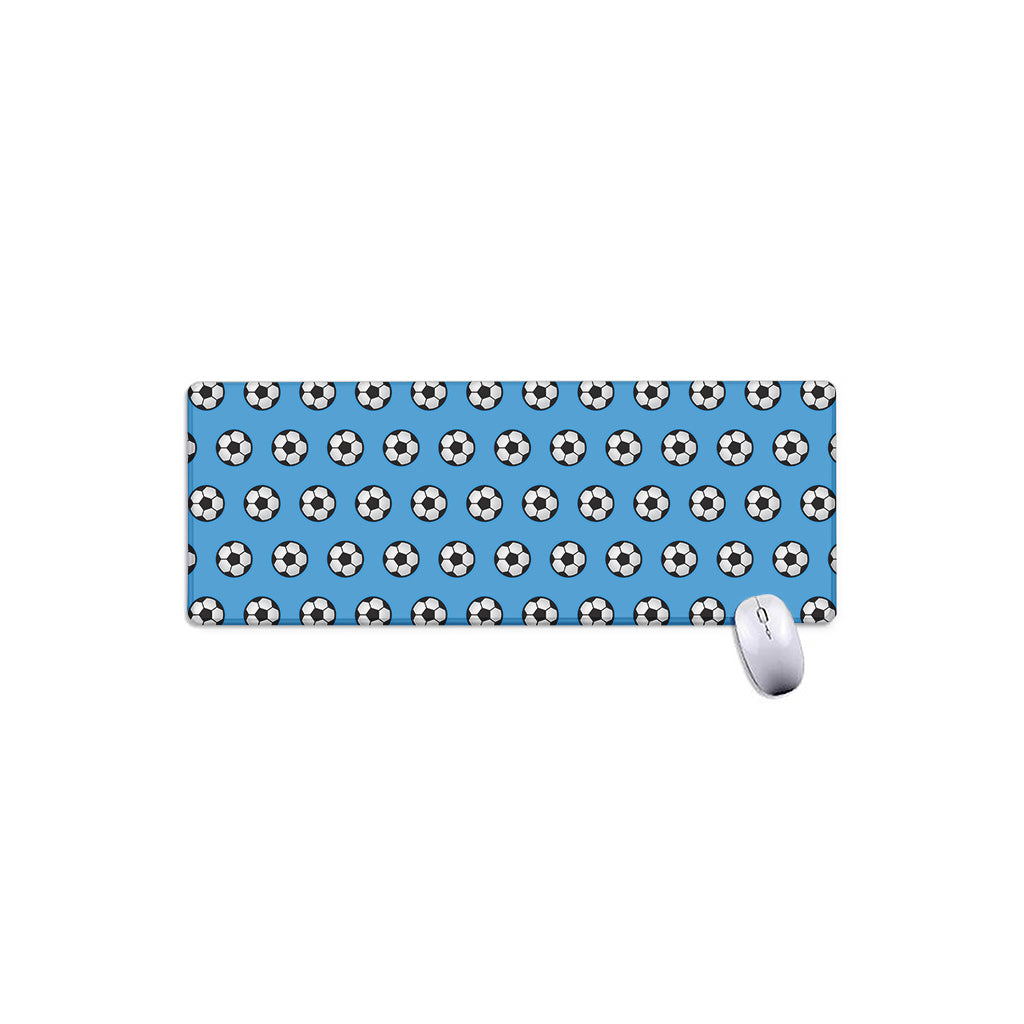 Blue Soccer Ball Pattern Print Extended Mouse Pad