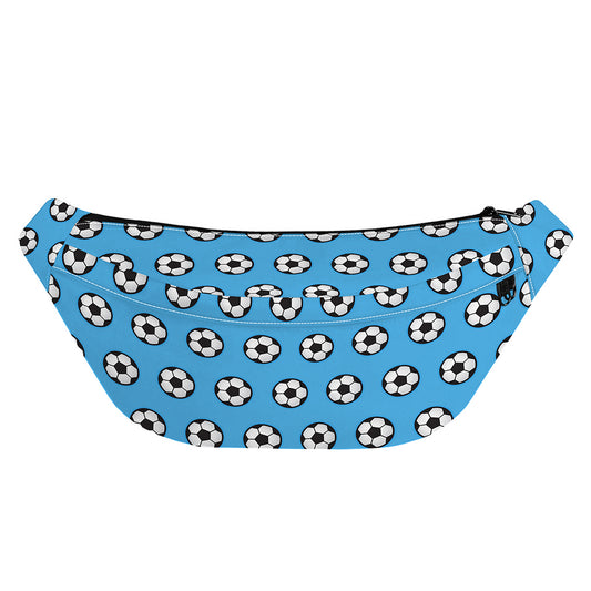 Blue Soccer Ball Pattern Print Fanny Pack