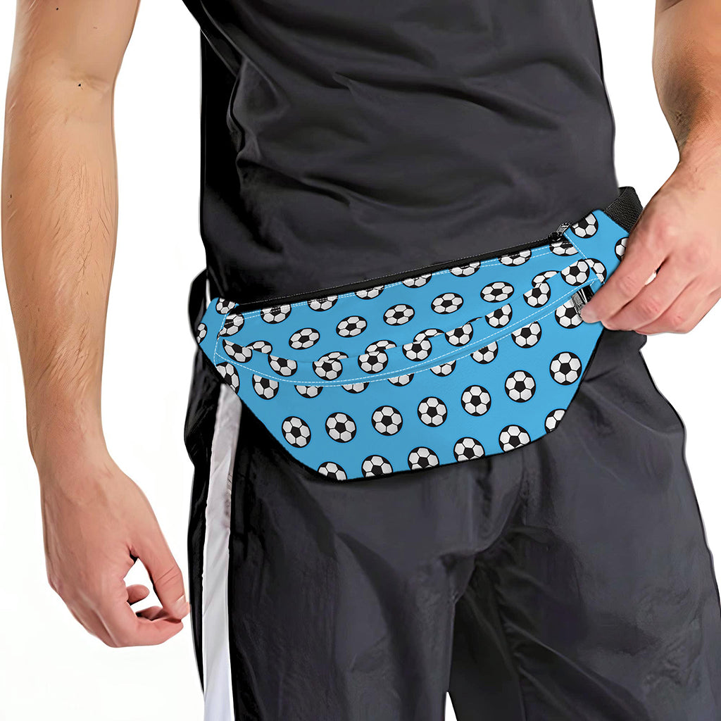 Blue Soccer Ball Pattern Print Fanny Pack