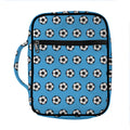 Blue Soccer Ball Pattern Print Front Pocket Bible Bag