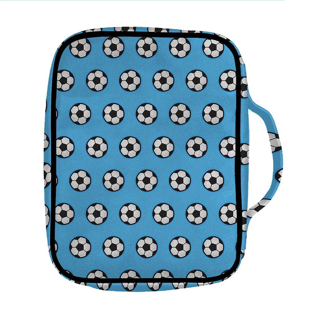 Blue Soccer Ball Pattern Print Front Pocket Bible Bag