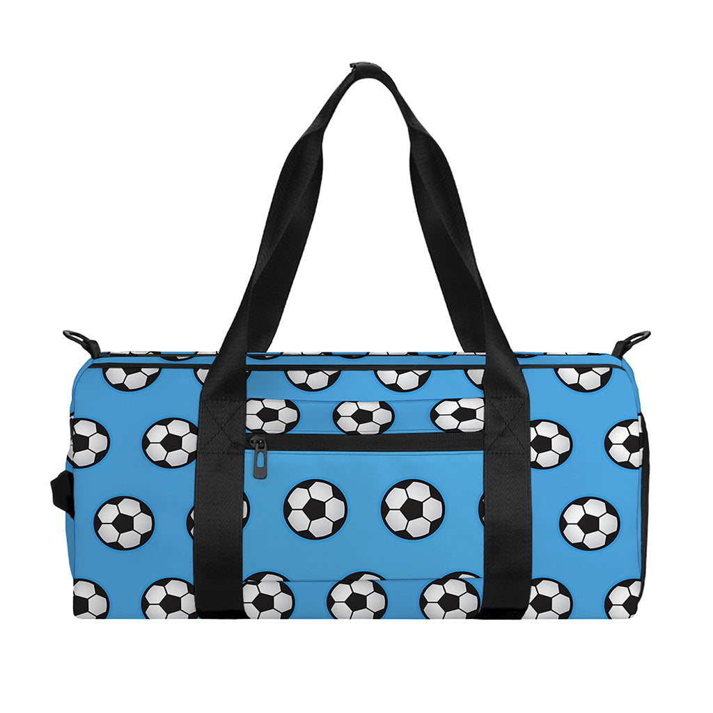 Blue Soccer Ball Pattern Print Gym Bag