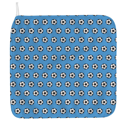 Blue Soccer Ball Pattern Print Hand Towel