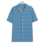 Blue Soccer Ball Pattern Print Hawaiian Shirt