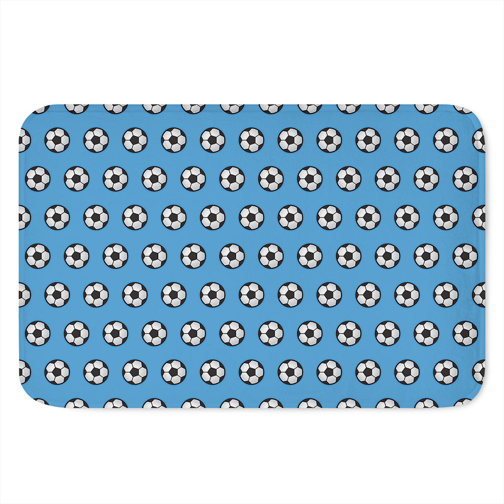Blue Soccer Ball Pattern Print Indoor Door Mat