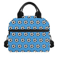 Blue Soccer Ball Pattern Print Insulated Lunch Bag