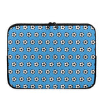 Blue Soccer Ball Pattern Print Laptop Sleeve