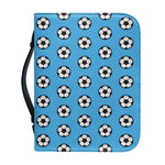 Blue Soccer Ball Pattern Print Leather Bible Cover