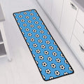 Blue Soccer Ball Pattern Print Long Kitchen Mat