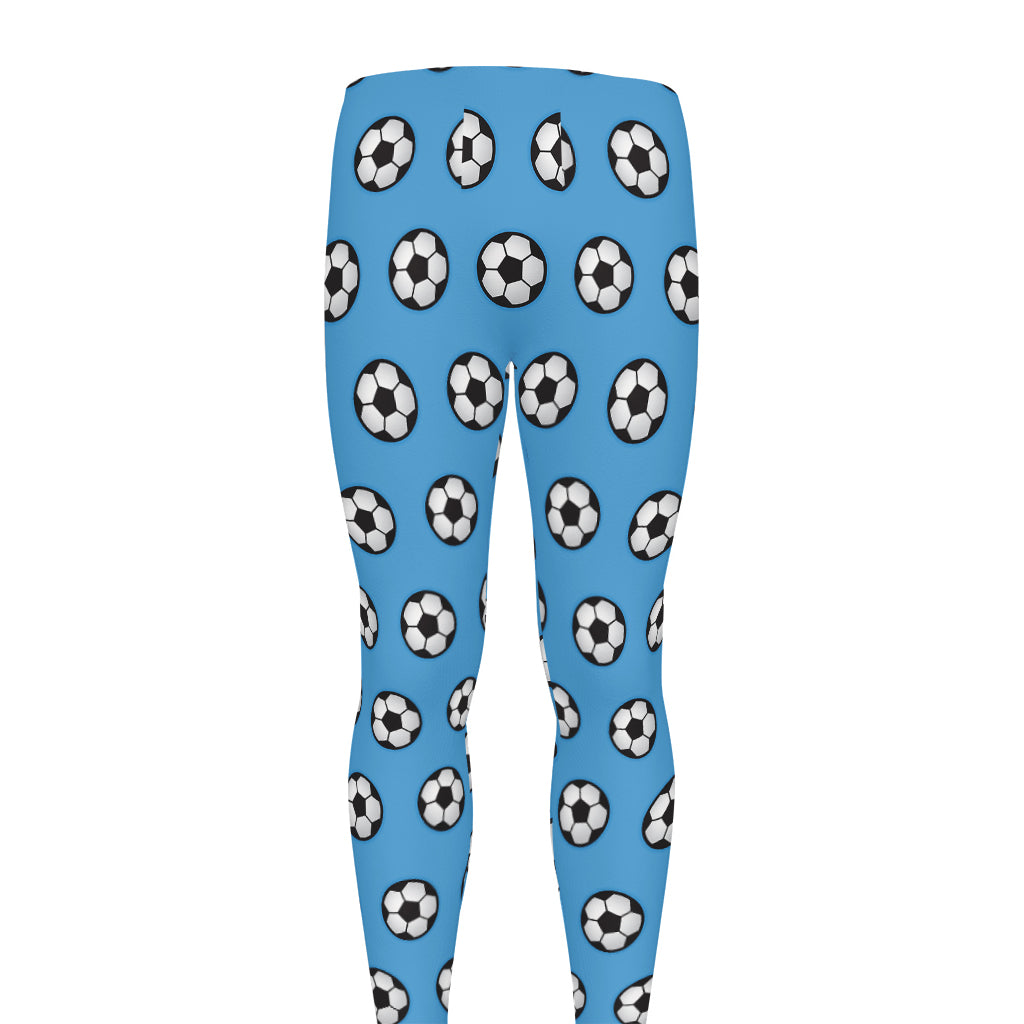 Blue Soccer Ball Pattern Print Men's leggings