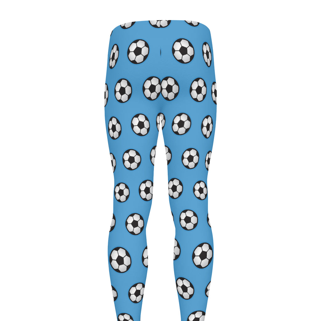 Blue Soccer Ball Pattern Print Men's leggings