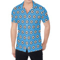 Blue Soccer Ball Pattern Print Men's Shirt