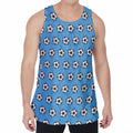 Blue Soccer Ball Pattern Print Men's Velvet Tank Top