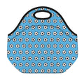 Blue Soccer Ball Pattern Print Neoprene Lunch Bag