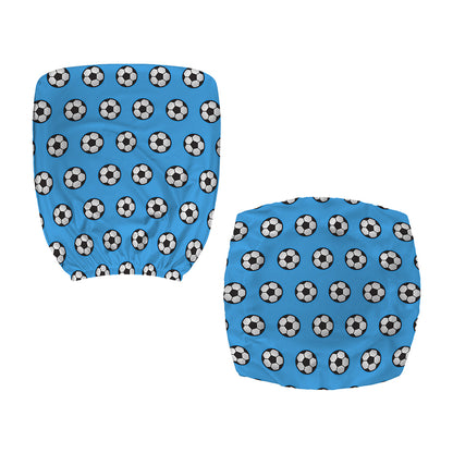 Blue Soccer Ball Pattern Print Office Chair Cover