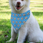 Blue Soccer Ball Pattern Print Over The Collar Dog Bandana