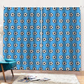 Blue Soccer Ball Pattern Print Pencil Pleat Curtains