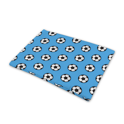 Blue Soccer Ball Pattern Print Pet Cooling Mat Cover