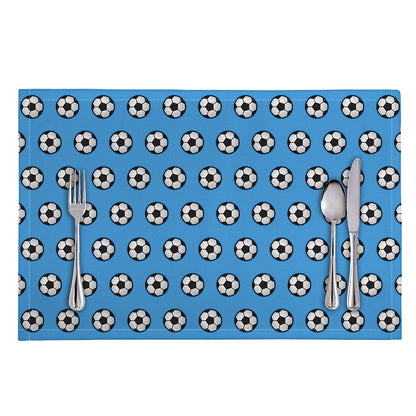 Blue Soccer Ball Pattern Print Placemat