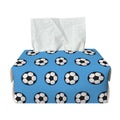 Blue Soccer Ball Pattern Print Rectangle Tissue Box Cover